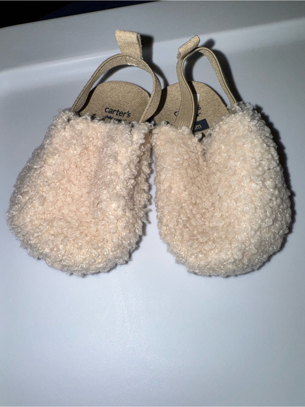 Carter's Soft Cream Sherpa Slip-On Baby Shoes